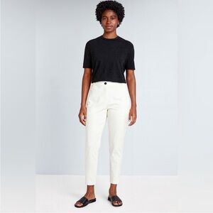 Eileen Fisher Organic Cotton White Ankle Slim Pants NWT